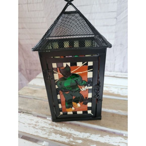 Frankenstein Halloween glass tea light candle holder lantern home decor fall - Picture 5 of 7